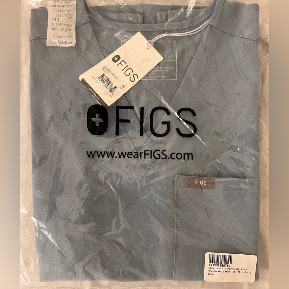 Figs Woman XS Scrub Top/ Dusty Blue